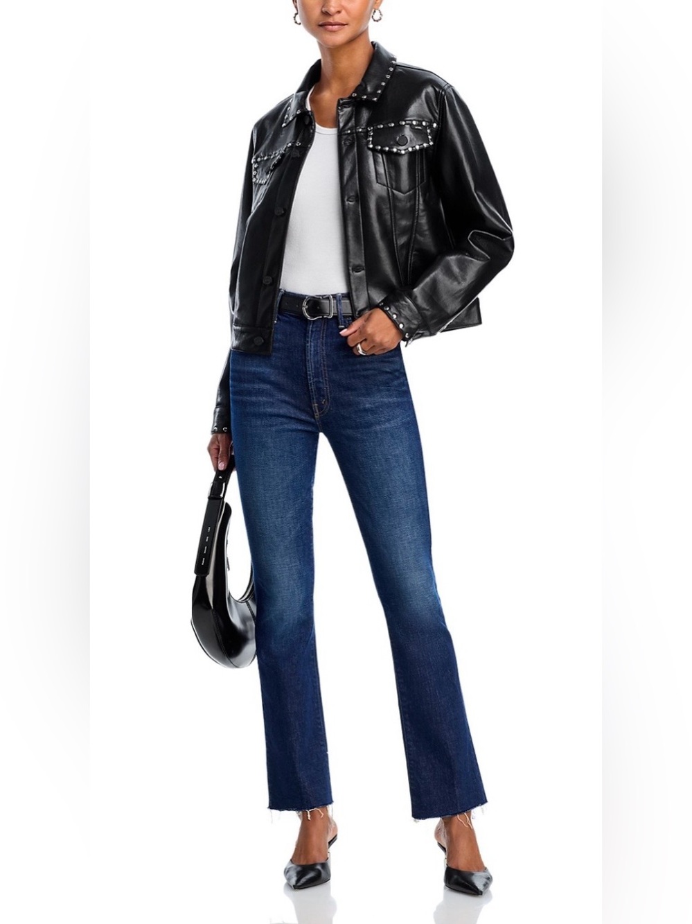 🤩 NWOT-MOTHER The Hustler Flood Fray Jeans Kicks and Riffs Wash Size 25
